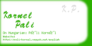 kornel pali business card